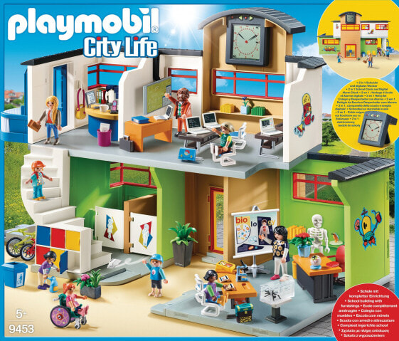 Игровой набор с элементами конструктора Playmobil City Life 9453 Меблированное Здание Школы