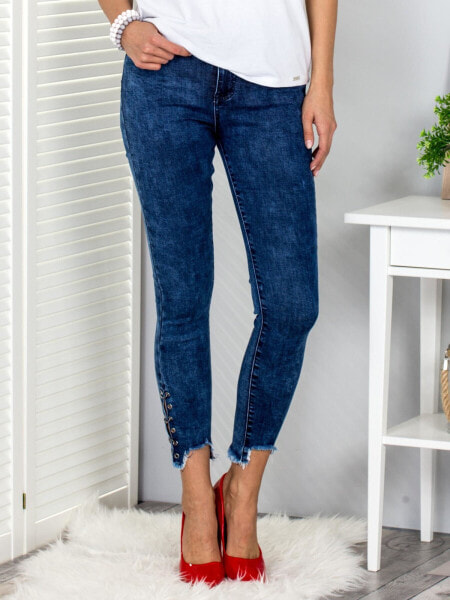 Женские джинсы скинни со средней посадкой укороченные синие  Factory Price