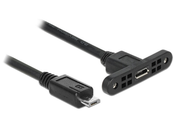 DeLOCK 1m, 2xUSB2.0 Micro-B USB кабель 2.0 Micro-USB B Черный 85246