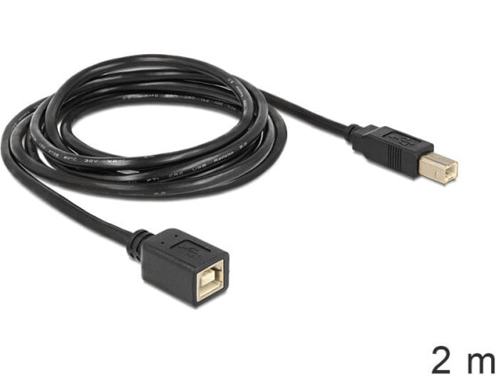 DeLOCK USB2.0-B - USB2.0-B, 2m USB кабель 2.0 USB B Черный 83427