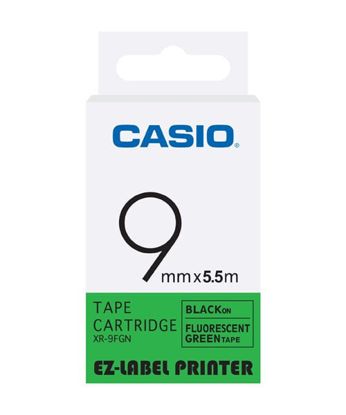 Casio XR-9FGN этикеточная лента Черный на зелёном