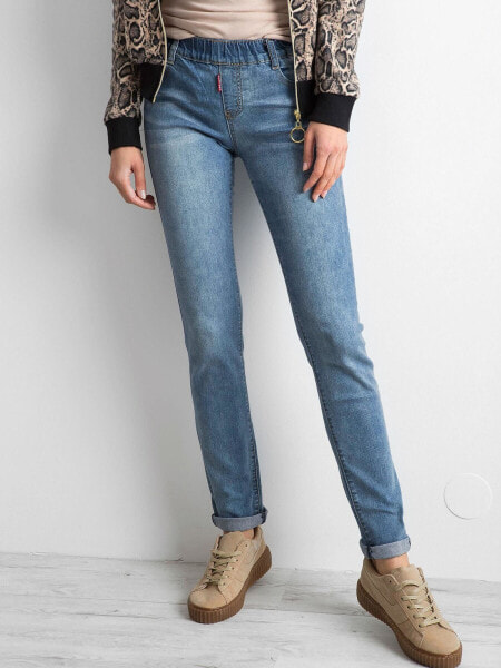 Женские джинсы  прямого кроя со средней посадкой синие Factory Price