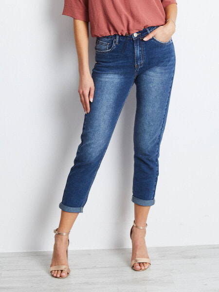 Женские джинсы скинни со средней посадкой укороченные синие Factory Price