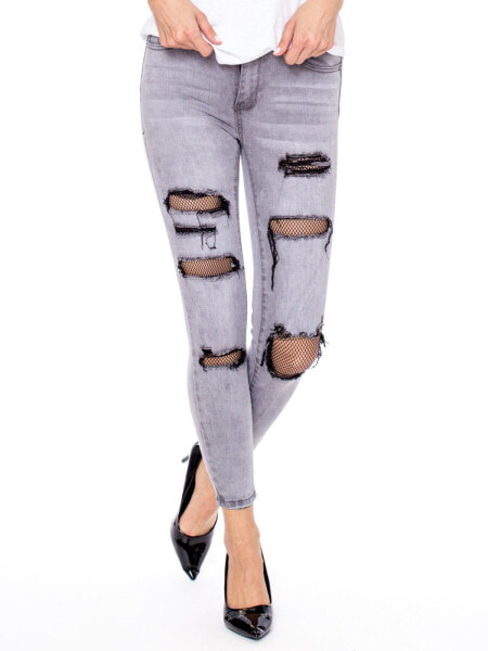 Женские джинсы скинни рваные с высокой посадкой укороченные Factory Price