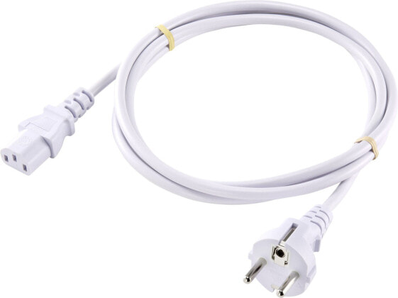 BASETech XR-1638069 кабель питания Белый 2 m Силовая вилка тип F Разъем C13
