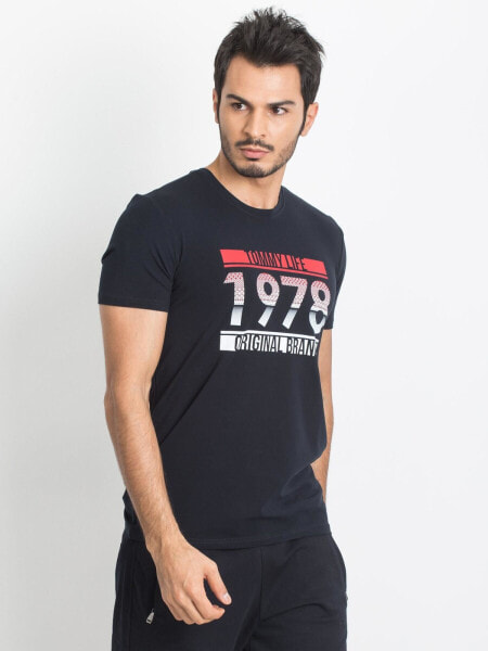 Мужская футболка повседневная синяя с надписью Factory Price-298-TS-TL-85134.05X