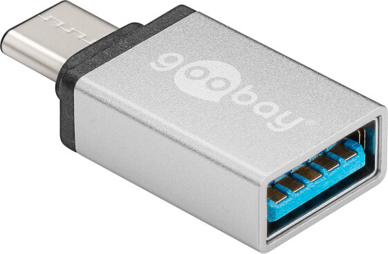 Goobay 56620 кабельный разъем/переходник USB C USB A Серебристый