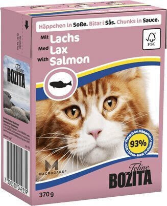 Влажный корм для кошек Bozita , кусочки с лососем в соусе, 370 г