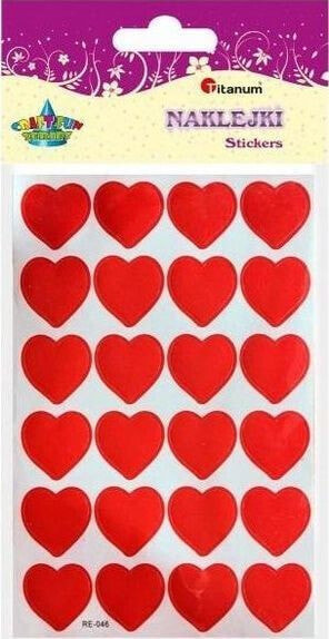 Titanum Paper stickers hearts 18x18mm red 24pcs