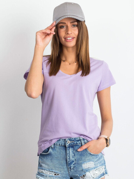 Женская футболка с V-образным вырезом сиреневая Factory Price
