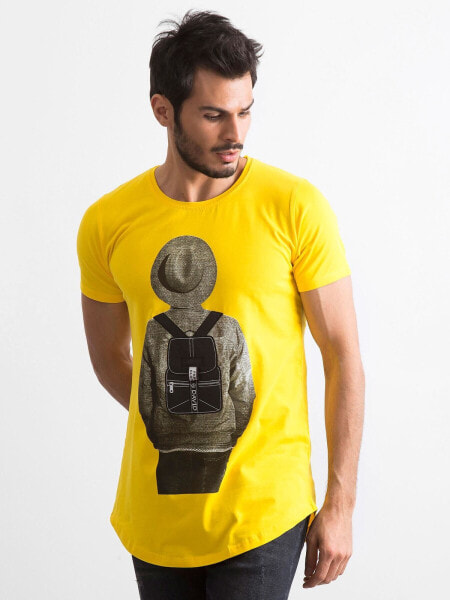 Мужская футболка повседневная желтая с принтом Factory Price-РТ-ТС-1-11092Т.27