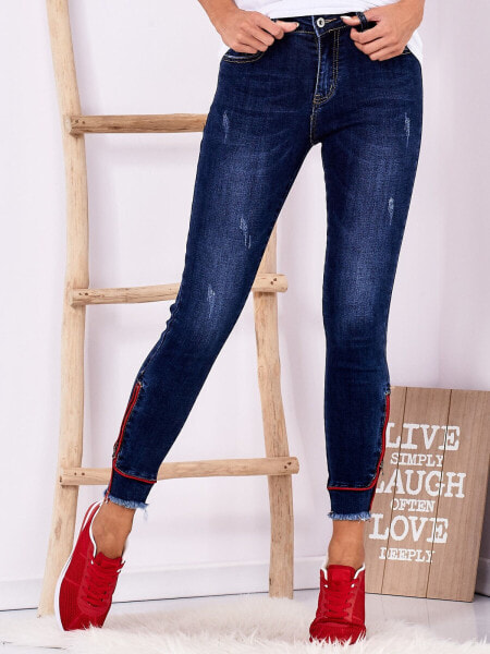 Женские джинсы скинни со средней посадкой укороченные синие Factory Price