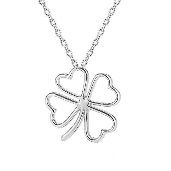 Silver necklace with four-leaf clover AGS780 / 47