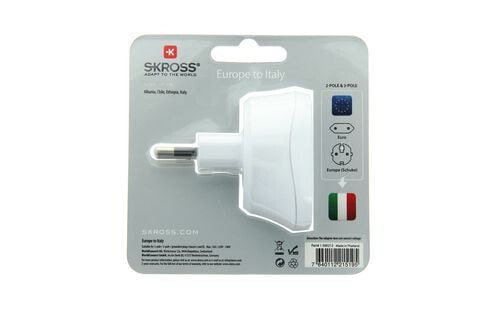 Skross 1.500212-E адаптер сетевой вилки Тип L (IT) Тип C (Europlug) Белый