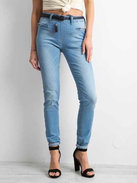 Женские джинсы  скинни со средней посадкой голубые Factory Price