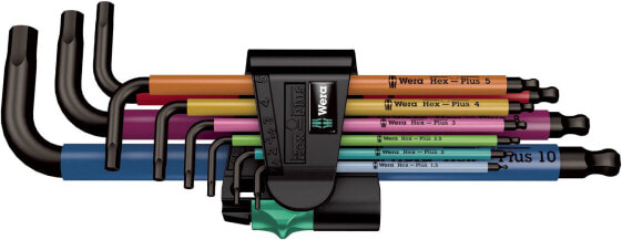 Набор Г-образных ключей метрических Wera 950 SPKL/9 SM HF Multicolour BlackLaser 022210