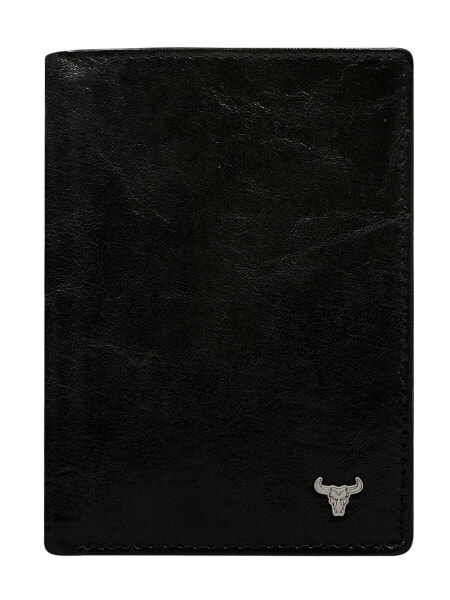 Мужское портмоне кожаное черное вертикальное без застежки  Portfel-CE-PF-N4-BW.68-brzowy Factory Price