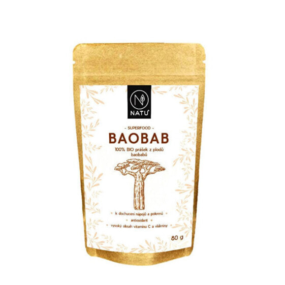 Natu Baobab BIO Порошок баобаба способствует нормальному функционированию пищеварительной системы 80 г
