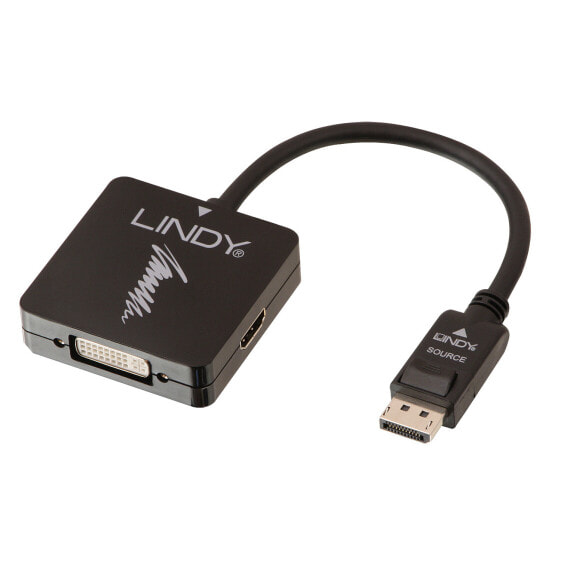 Lindy 41028 кабельный разъем/переходник Display port/HDMI VGA/DVI Черный