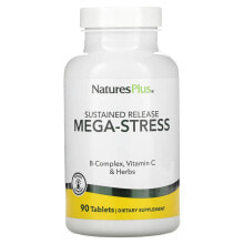 Витамины и БАДы для нервной системы naturesPlus, Mega-Stress, Sustained Release, 90 Tablets