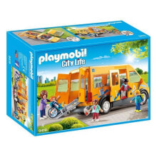Детские игровые наборы и фигурки из дерева Набор с элементами конструктора Playmobil City Life 9419,Школьный фургон