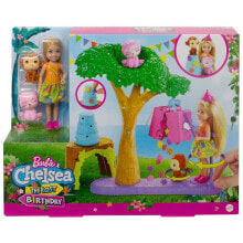 Детские игровые наборы и фигурки из дерева Игровой набор Barbie Chelsea Потерянное веселье на вечеринке по случаю Дня рождения, с куколкой, питомцами и аксессуарами
