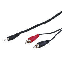 Акустические кабели Goobay AVK 118-1000 10.0m аудио кабель 10 m 3,5 мм 2 x RCA Черный 50441