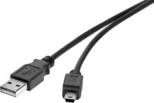 Компьютерные разъемы и переходники Renkforce RF-4455807 USB кабель 0,3 m 2.0 USB A Mini-USB B Черный