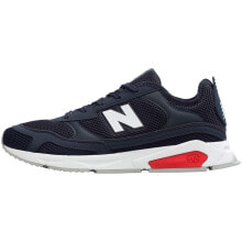 Мужская спортивная обувь для бега Мужские кроссовки спортивные для бега синие текстильные низкие  с белой подошвой New Balance Xracer