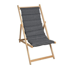 Лежаки и шезлонги JARDIN PRIVE Helsinki Quilted Deck Chair - Removable Canvas - Black and White