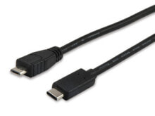 Компьютерные разъемы и переходники Equip 12888407 USB кабель 1 m 2.0 Micro-USB B USB C Черный