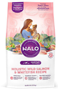 Сухие корма для кошек Сухой корм для кошек Halo, Purely For Pets , для взрослых с диким лососем и сига, 2.7кг
