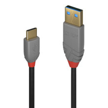 Компьютерные разъемы и переходники Lindy 36885 USB кабель 0,5 m 2.0 USB A USB C Черный, Серый