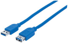 Компьютерные разъемы и переходники manhattan 325394 USB кабель 1 m 3.2 Gen 1 (3.1 Gen 1) USB A Синий