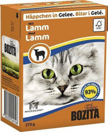 Влажные корма для кошек Влажный корм для кошек  	Bozita, кусочки с ягненком в желе, 370 г