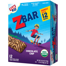 Clif Kid ZBar Chocolate Chip Детский энергетический батончик из смеси углеводов, клетчатки, белка и жира 12 батончиков