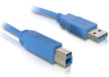 Компьютерные разъемы и переходники DeLOCK Cable USB3.0 A-B male/male 1m USB кабель USB A USB B Синий 82580