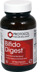 Пребиотики и пробиотики protocol For Life Balance Bifido Digest Пробиотический комплекс для поддержки желудочно-кишечного тракта 9 штаммов 60 веганских капсул