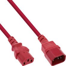Компьютерные разъемы и переходники InLine 16507R кабель питания Красный 0,75 m Разъем C13 Разъем C14