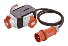 Комплектующие для розеток и выключателей as-Schwabe 60529, 1,5 м, 3 розетки переменного тока, внутри / снаружи, IP44, черный, красный, белый, CE