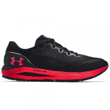Мужская спортивная обувь для бега мужские кроссовки спортивные для бега черные текстильные низкие с красной подошвой  Under Armour Hovr Sonic 4 Clr Shft