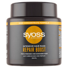Маски и сыворотки для волос Syoss Repair Boost Hair Mask Интенсивно восстанавливающая маска для поврежденных волос 500 мл