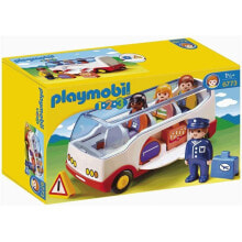 Детские игровые наборы и фигурки из дерева Набор с элементами конструктора Playmobil 1.2.3. Шаттл бас в аэропорт