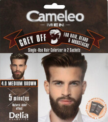 Оттеночные и камуфлирующие средства для волос Delia Cameleo Grey Off 4.0 Medium Brown Мужской камуфлирующий крем для волос, бороды и усов, оттенок каштановый 15 х 2 мл