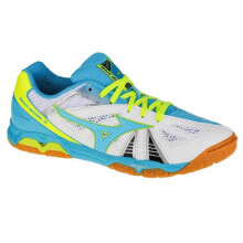 Мужская спортивная обувь для тенниса Мужские кроссовки спортивные для тенниса  белые синие текстильные низкие Shoes Mizuno Wave Medal 5 M 81GA151526