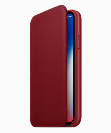 Чехлы для смартфонов чехол кожаный Apple Leather Folio MRQD2ZM/A для iPhone X красный