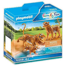 Детские игровые наборы и фигурки из дерева Набор с элементами конструктора Playmobil Family Fun 70359 Тигры с тигренком