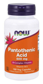 Витамины группы B NOW Foods Pantothenic Acid Пантотеновая кислота витамин В5 - 500 мг 100 веганских капсул