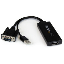 Компьютерные разъемы и переходники StarTech.com VGA2HDU кабельный разъем/переходник VGA, USB HDMI Черный