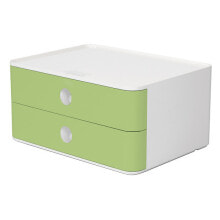 Лотки для бумаги HAN 1120-80 ящик-органайзер для стола АБС-пластик Зеленый, Белый